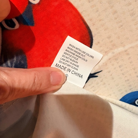 Bird Print Long-Sleeve Shirt - White with Multicolor Birds - Picture 10 of 12